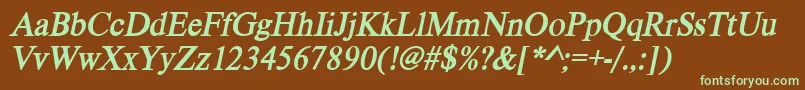 VietnamesetimessskBolditalic Font – Green Fonts on Brown Background