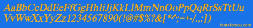 VietnamesetimessskBolditalic Font – Orange Fonts on Blue Background