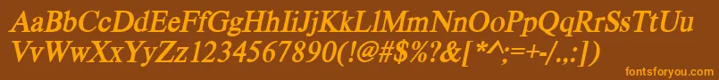 VietnamesetimessskBolditalic Font – Orange Fonts on Brown Background