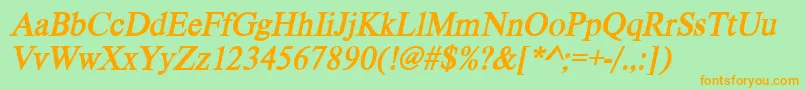 VietnamesetimessskBolditalic Font – Orange Fonts on Green Background