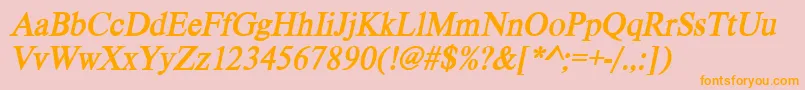 VietnamesetimessskBolditalic Font – Orange Fonts on Pink Background
