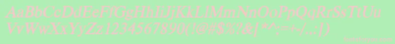 VietnamesetimessskBolditalic Font – Pink Fonts on Green Background