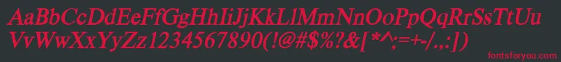 VietnamesetimessskBolditalic Font – Red Fonts on Black Background