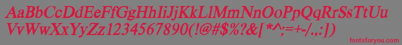 VietnamesetimessskBolditalic Font – Red Fonts on Gray Background