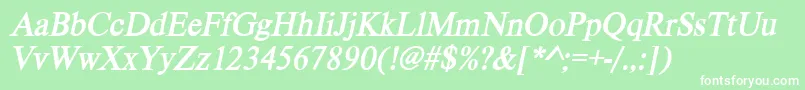 VietnamesetimessskBolditalic Font – White Fonts on Green Background