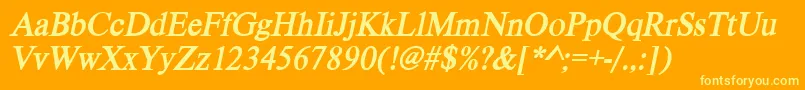 VietnamesetimessskBolditalic Font – Yellow Fonts on Orange Background