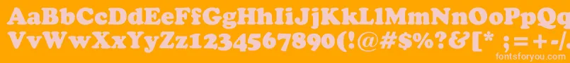 Eggeltown-Schriftart – Rosa Schriften auf orangefarbenem Hintergrund