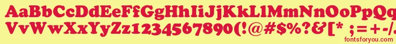 Eggeltown Font – Red Fonts on Yellow Background