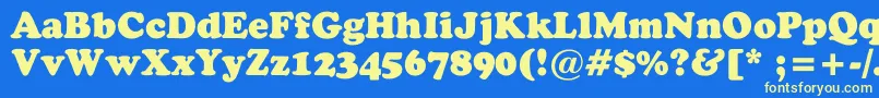 Eggeltown Font – Yellow Fonts on Blue Background