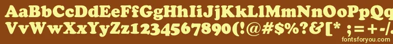 Eggeltown Font – Yellow Fonts on Brown Background