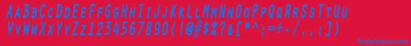 BadLand Font – Blue Fonts on Red Background