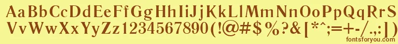 Czcionka LiteraturnayacttBold – brązowe czcionki na żółtym tle