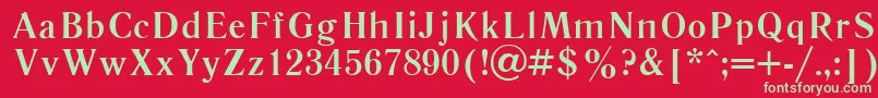 フォントLiteraturnayacttBold – 赤い背景に緑の文字