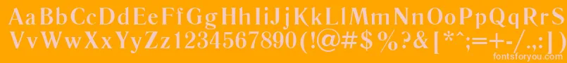 Więcej informacji o czcionce LiteraturnayacttBold Czcionka LiteraturnayacttBold – różowe czcionki na pomarańczowym tle
