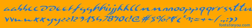 Eagleclawei Font – Blue Fonts on Orange Background