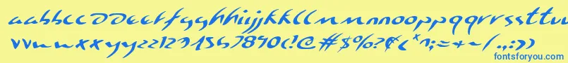 Eagleclawei Font – Blue Fonts on Yellow Background