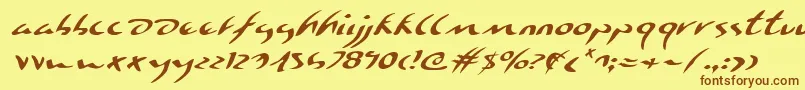 Eagleclawei Font – Brown Fonts on Yellow Background