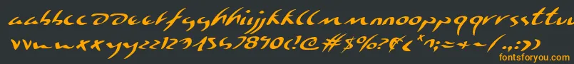 Eagleclawei Font – Orange Fonts on Black Background