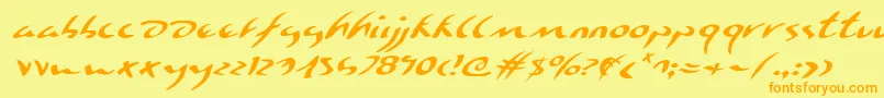Eagleclawei Font – Orange Fonts on Yellow Background