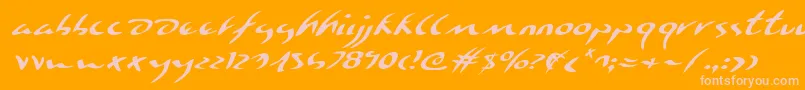 Eagleclawei Font – Pink Fonts on Orange Background
