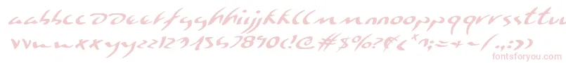 Eagleclawei-Schriftart – Rosa Schriften auf weißem Hintergrund