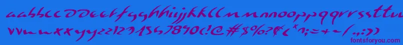 Eagleclawei Font – Purple Fonts on Blue Background