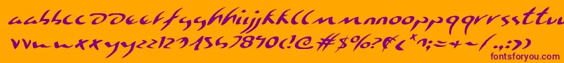 Eagleclawei Font – Purple Fonts on Orange Background
