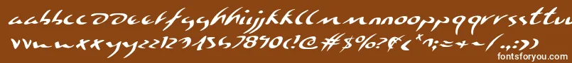 フォントEagleclawei – 茶色の背景に白い文字