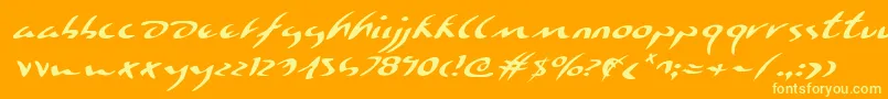 Eagleclawei Font – Yellow Fonts on Orange Background