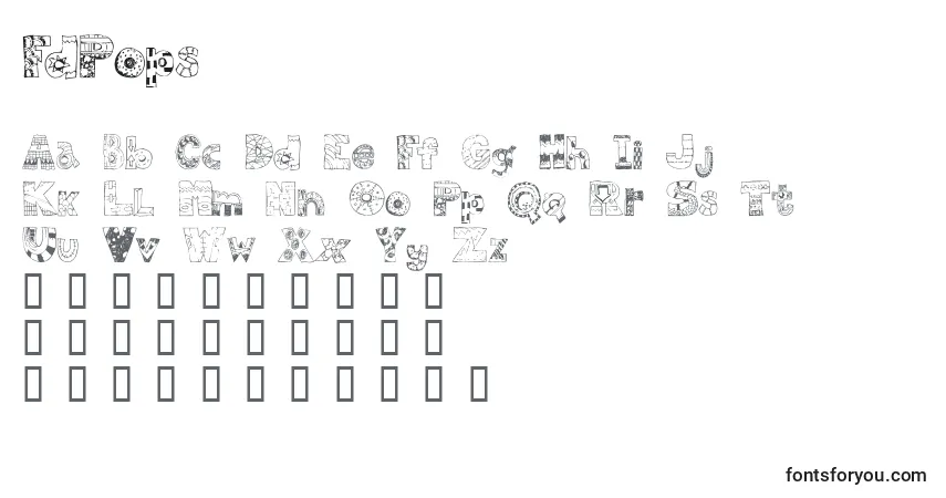 Schriftart FdPops – Alphabet, Zahlen, spezielle Symbole