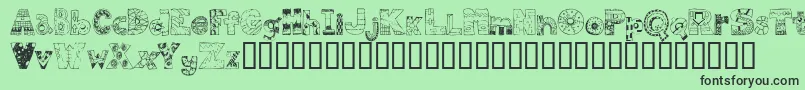 FdPops Font – Black Fonts on Green Background