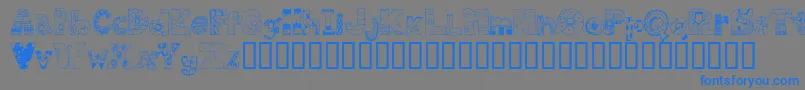 Czcionka FdPops – niebieskie czcionki na szarym tle