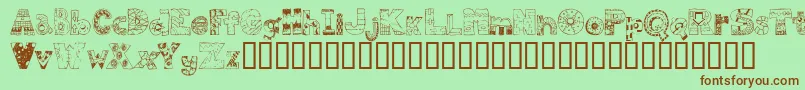 FdPops Font – Brown Fonts on Green Background
