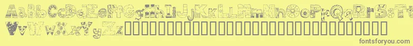 FdPops Font – Gray Fonts on Yellow Background