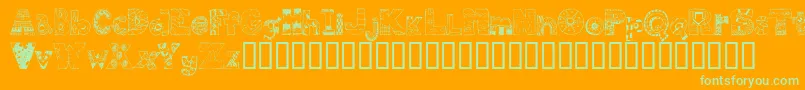 FdPops Font – Green Fonts on Orange Background