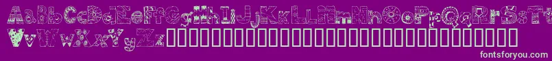 FdPops Font – Green Fonts on Purple Background