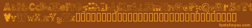 FdPops Font – Orange Fonts on Brown Background