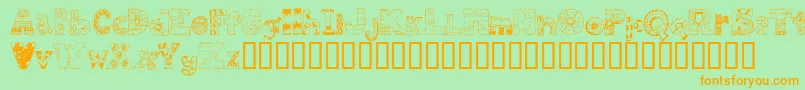 FdPops Font – Orange Fonts on Green Background