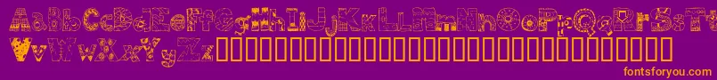 FdPops Font – Orange Fonts on Purple Background