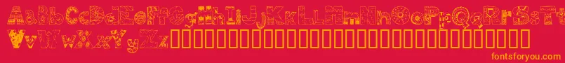 FdPops Font – Orange Fonts on Red Background