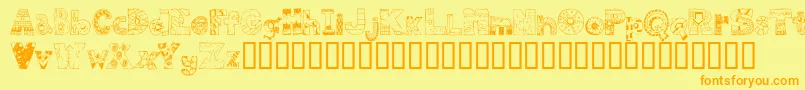 FdPops Font – Orange Fonts on Yellow Background