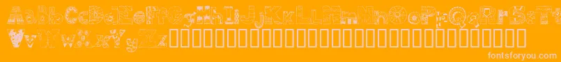 FdPops Font – Pink Fonts on Orange Background