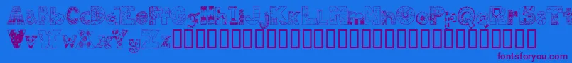 FdPops Font – Purple Fonts on Blue Background