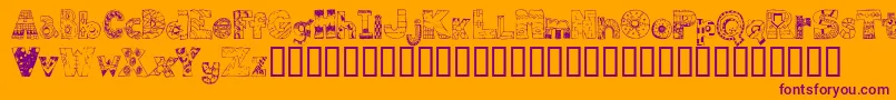 Fonte FdPops – fontes roxas em um fundo laranja
