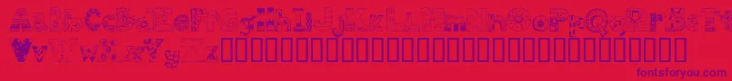 FdPops Font – Purple Fonts on Red Background