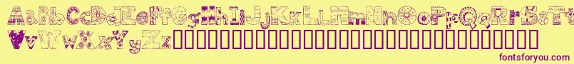 FdPops Font – Purple Fonts on Yellow Background