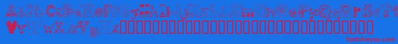 FdPops Font – Red Fonts on Blue Background