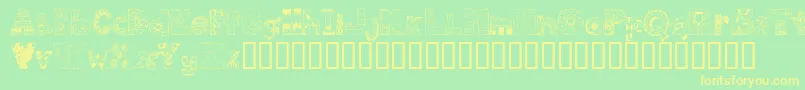 FdPops Font – Yellow Fonts on Green Background