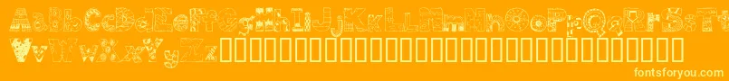 FdPops Font – Yellow Fonts on Orange Background