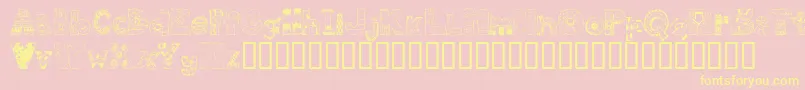 FdPops Font – Yellow Fonts on Pink Background